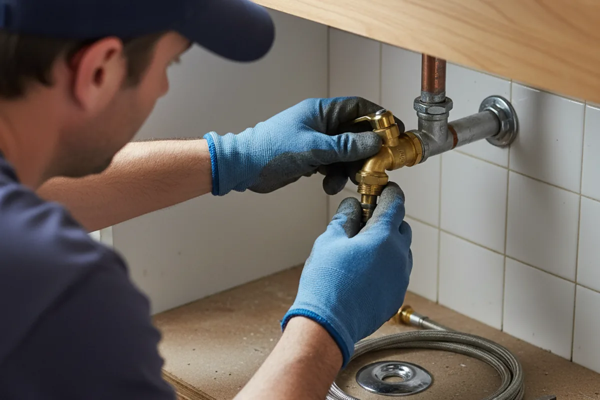 Shutoff valve and fitting work during Burst Pipe Repair in Long Beach